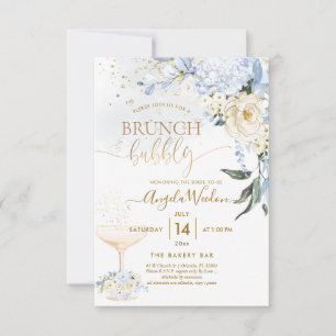 Invitation H2 Fleurs Ice Blue Hyde Cream Rose Brunch nuptial