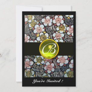INVITATION HAIKU/PRÉCIEUSES FLEURS DE PRINTEMPS JAUNE TOPAZE 
