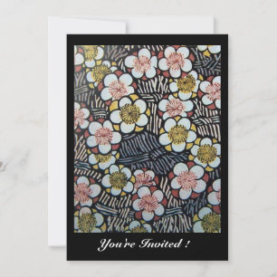 Invitation HAIKU rose blanc marron noir