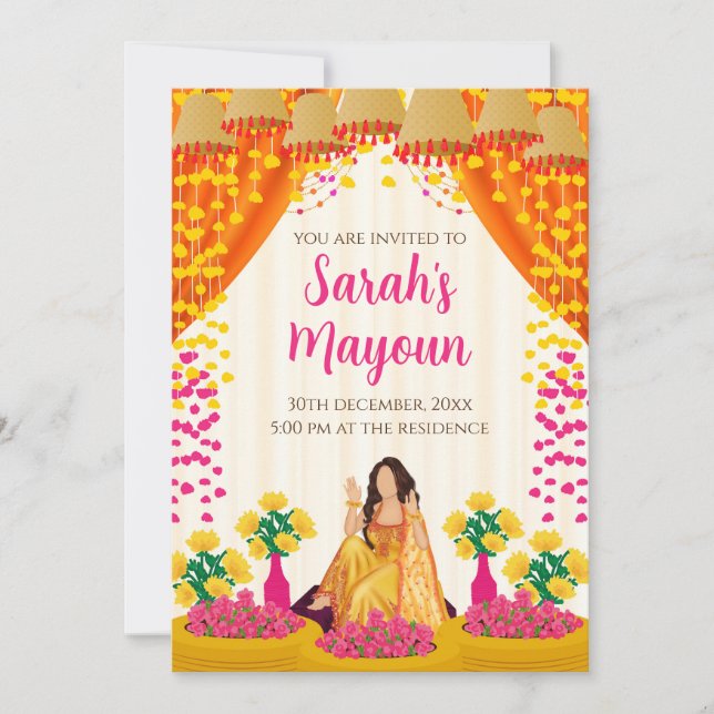 Invitation Haldi Mayoun invite & Invitations Haldi (Devant)