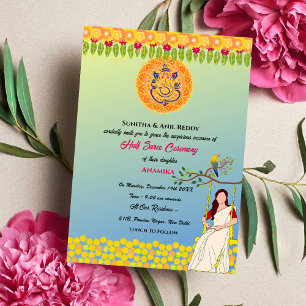 Invitation Half Saree Ritu Kala Samskara