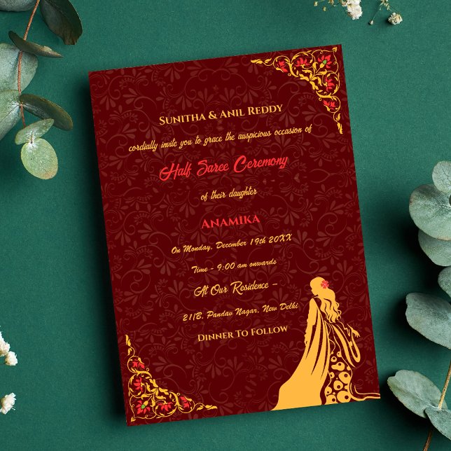 Invitation Half Saree Ritu Kala Samskara (Créateur téléchargé)