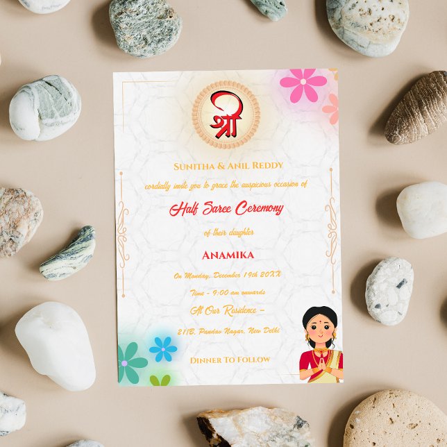 Invitation Half Saree Ritu Kala Samskara (Créateur téléchargé)