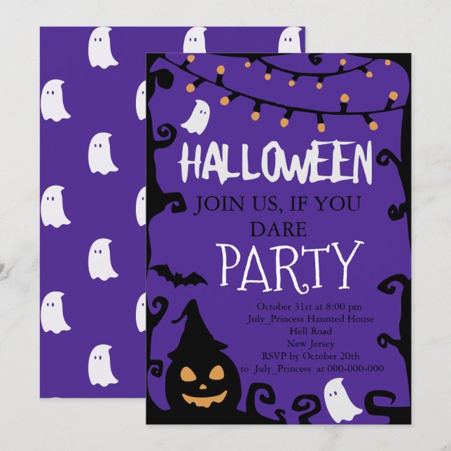 Invitation Halloween (Devant / Derrière)