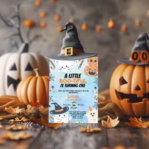 Invitation Halloween 1er anniversaire Boo tiful Blue Boy