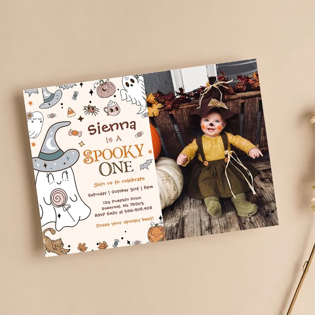 Invitation Halloween 1er Anniversaire Éffrayant One Invitatio (Créateur téléchargé)