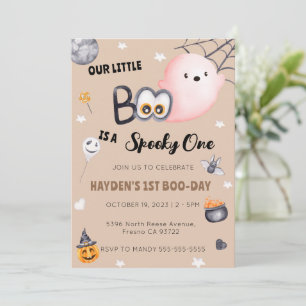 Invitation Halloween 1er anniversaire Éffrayant Un genre neut
