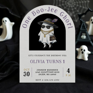 Invitation Halloween 1er Anniversaire Fête One Boujee Ghost