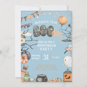 Invitation Halloween 1ER Anniversaire N'importe quel âge Blue
