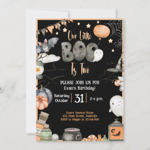 Invitation Halloween 2e anniversaire Notre petit livre est de