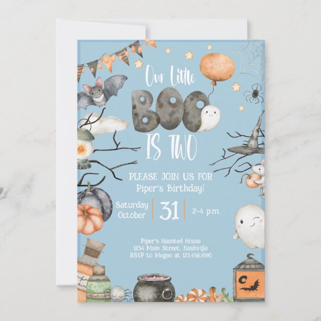 Invitation Halloween 2e anniversaire Notre petit livre est de (Devant)