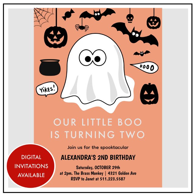 Invitation Halloween 2ème anniversaire seconde notre petit bo (Halloween-2nd-birthday-second-our-little-boo-invitation-1)