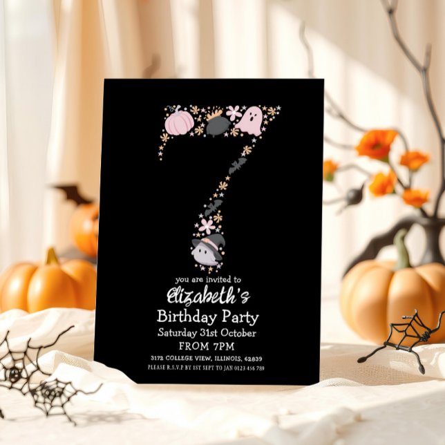 Invitation Halloween 7e anniversaire (Créateur téléchargé)