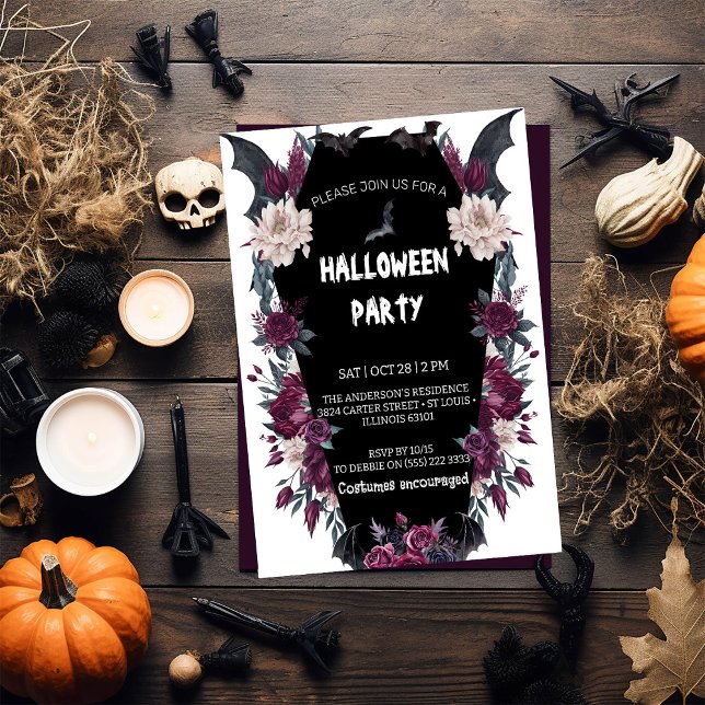 Invitation Halloween Adultes Éffrayante soirée costume gothiq (Créateur téléchargé)