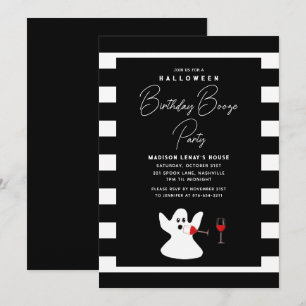 Invitation Halloween Anniversaire Booze Party Drôle Fantôme