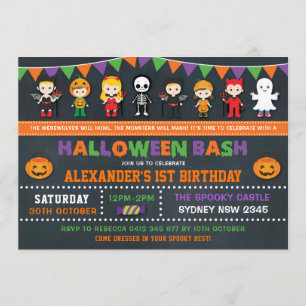 Invitation Halloween Anniversaire de fête Chalkboard Jack O'L