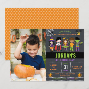 Invitation Halloween Anniversaire Enfants Costume Party