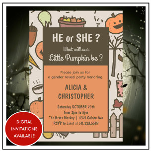 Invitation halloween automne SEXE REVET