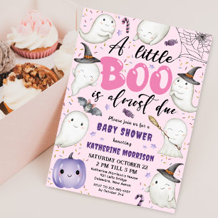 Invitation Halloween Baby shower fille rose petit garçon fant