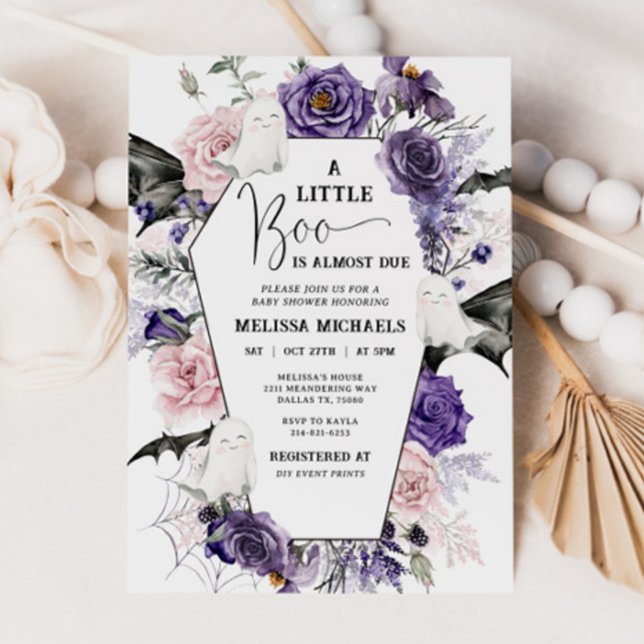 Invitation HALLOWEEN Baby shower Invitation, Un Petit Boo (Créateur téléchargé)