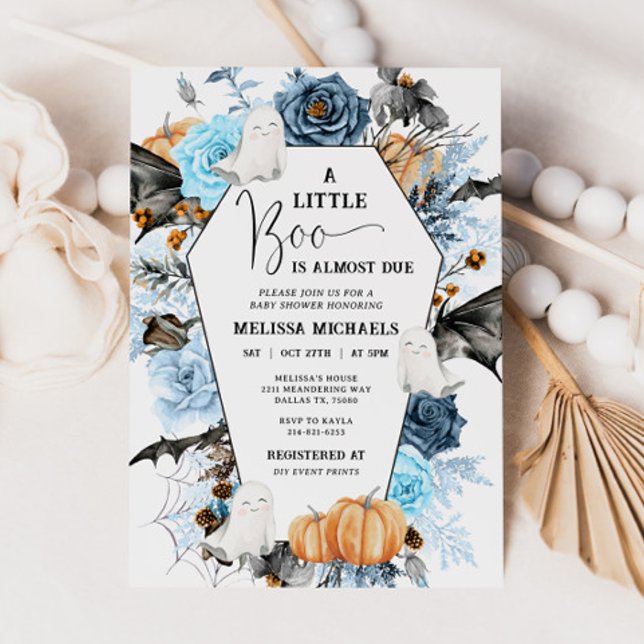 Invitation HALLOWEEN Baby shower Invitation, Un Petit Boo (Créateur téléchargé)
