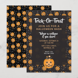 Invitation Halloween Bash Trick Ou Treat Citrouille Candy