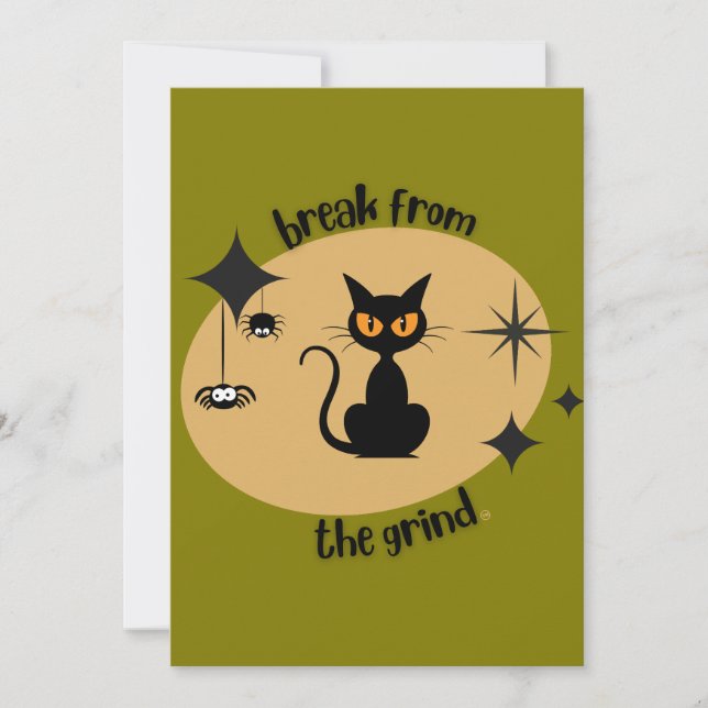 Invitation Halloween BFTG du milieu du siècle (Devant)