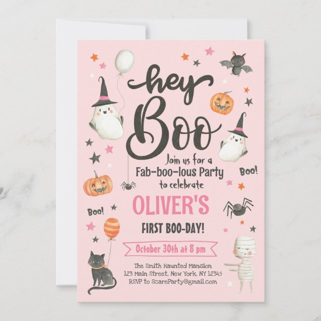 Invitation Halloween Boo Bash Invitation-Costume Parti Éffray (Devant)