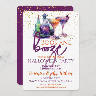 Invitation Halloween Boos et Booze