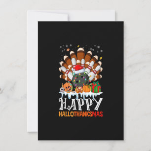 Invitation Halloween Bowween Thanksgiving Noël Hallothan