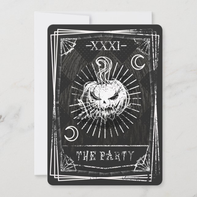 Invitation Halloween carte de tarot (Devant)