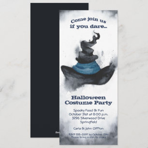 Invitation Halloween Casquette noir de sorcière
