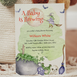 Invitation Halloween Cauldron Baby brasse une douche