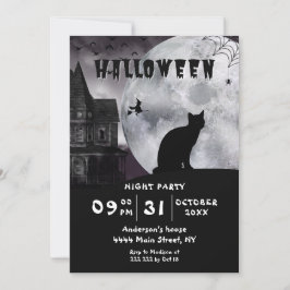 Invitation Halloween Chat Noir