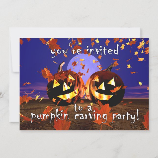 Invitation Halloween Citrouille Carving Party (Devant)