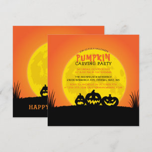 Invitation Halloween Citrouille Carving Party