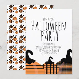 Invitation Halloween Citrouille Motif Anniversaire fête