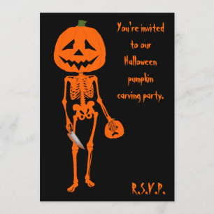 Invitation Halloween Citrouille sculpté
