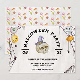 Invitation Halloween Costume fête aquarelle