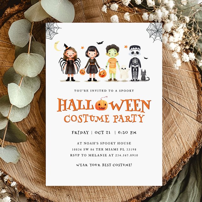 Invitation Halloween Costume Party Éffrayant enfants Invitati (Créateur téléchargé)