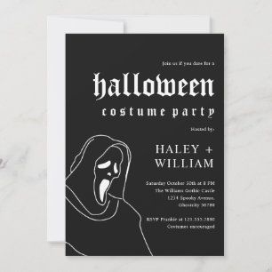 Invitation Halloween Costume Party Éffrayant Grim Reaper Thèm