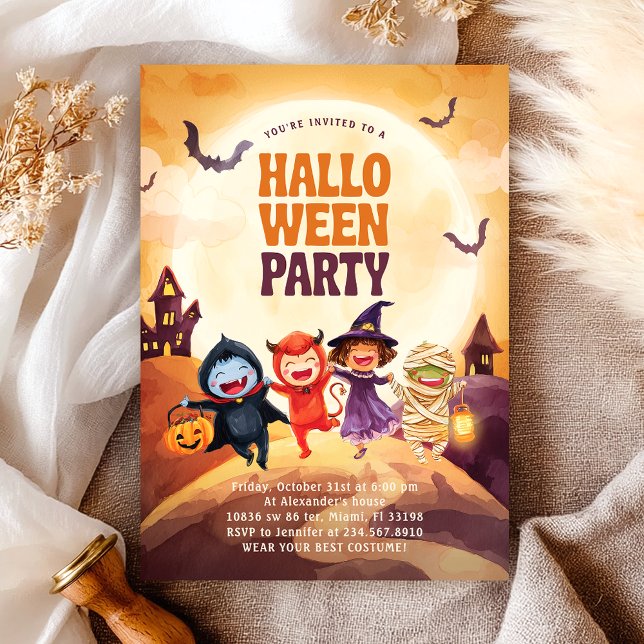 Invitation Halloween Costume pour les enfants de la fête Tric (Créateur téléchargé)