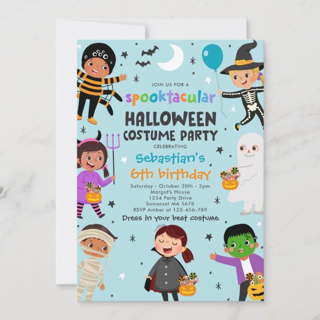 Invitation Halloween Costume Spooktacular Anniversaire (Devant)
