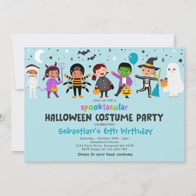 Invitation Halloween Costume Spooktacular Anniversaire (Devant)