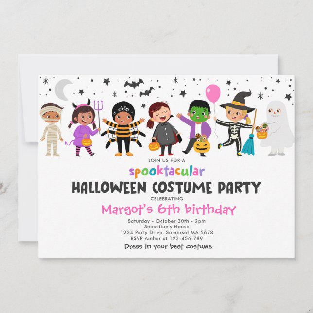 Invitation Halloween Costume Spooktacular Anniversaire (Devant)