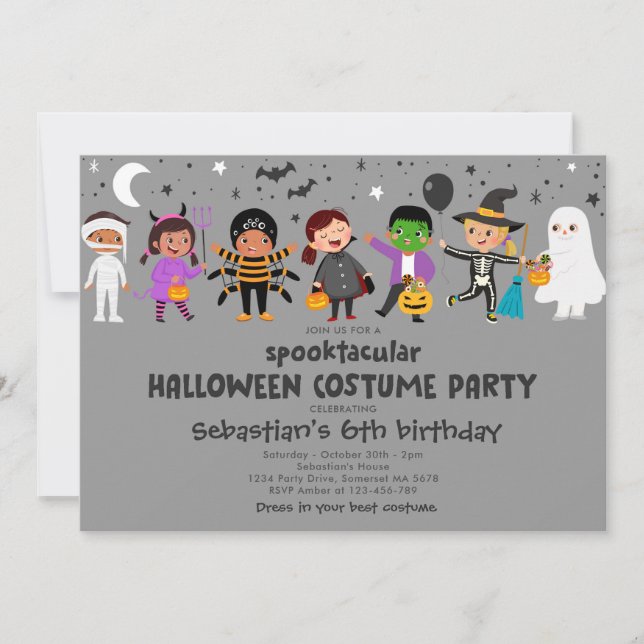 Invitation Halloween Costume Spooktacular Anniversaire (Devant)