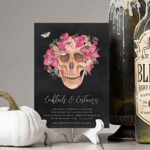 Invitation Halloween Costumes & Cocktails Floral Crâne