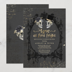 Invitation Halloween Couples Douche Fiançailles crâne gothiqu
