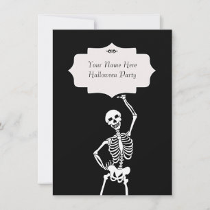 Invitation Halloween crâne et squelette