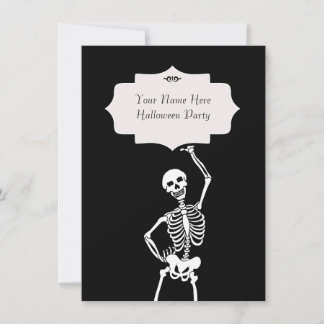 Invitation Halloween crâne et squelette